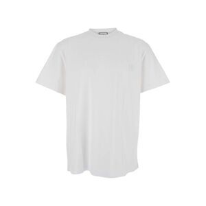 Wooyoungmi Men Grey Crew Neck T-Shirt With Back Lettering Logo In Cotton Man